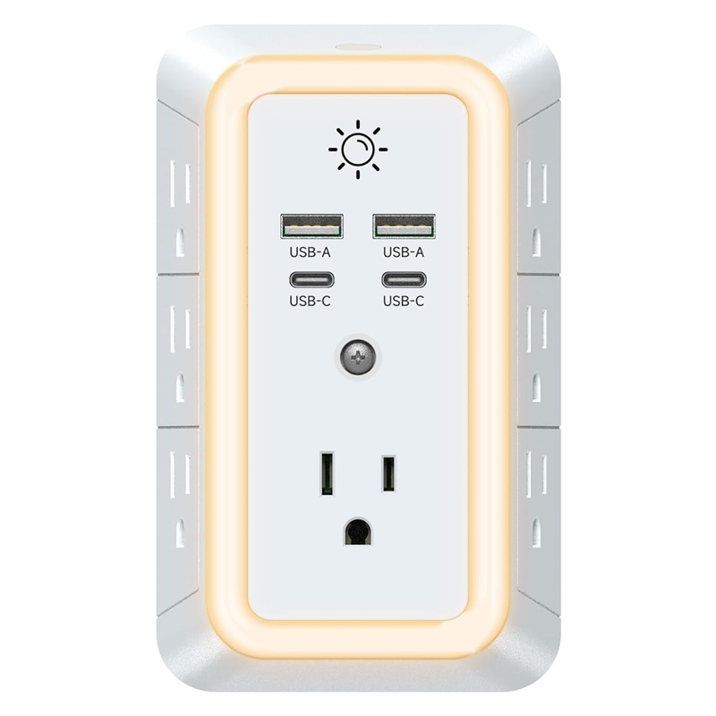 Smart Wall Outlet with Nightlight